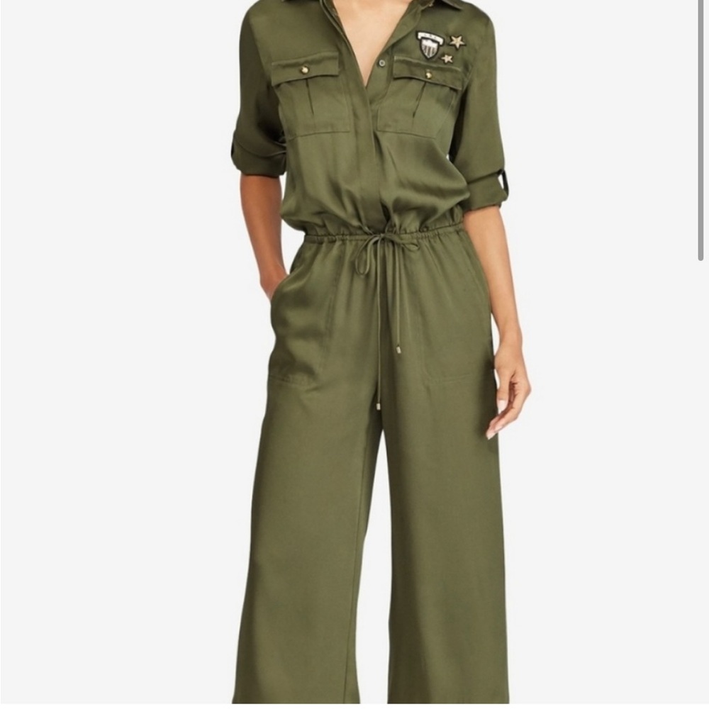 Lauren Ralph Lauren Green Satin Jumpsuit